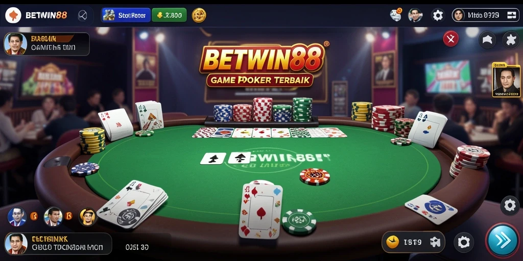 Tampilan gameplay Poker BETWIN88 dengan antarmuka yang menarik.
