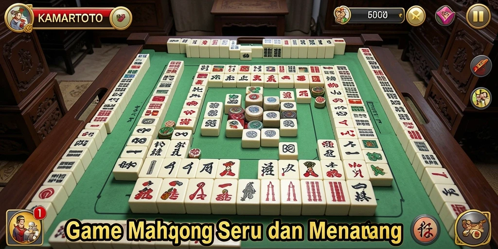 Tangkapan layar gameplay seru KAMARTOTO dengan desain Mahjong yang menarik.