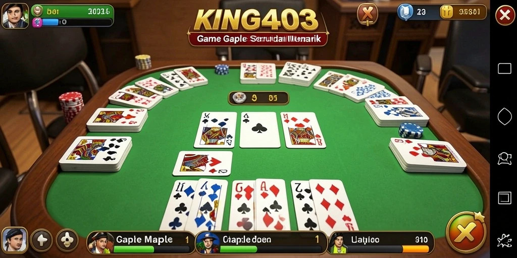 Tampilan gameplay Gaple yang seru dan menarik.