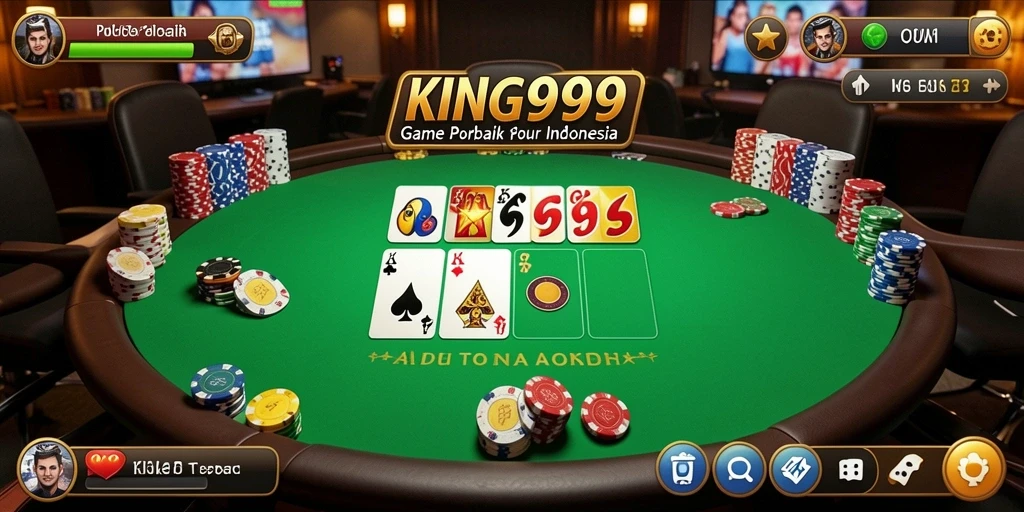 Screenshot KING999 menampilkan pengaturan meja poker yang menarik dan gameplay yang seru.