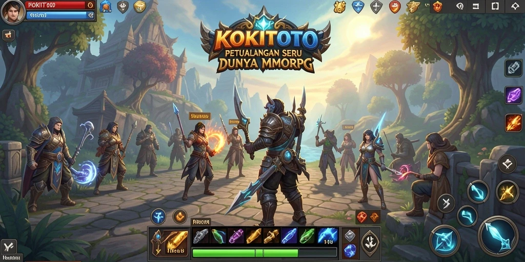 Screenshot utama KOKITOTO menampilkan aksi pertarungan yang dinamis dalam dunia MMORPG.