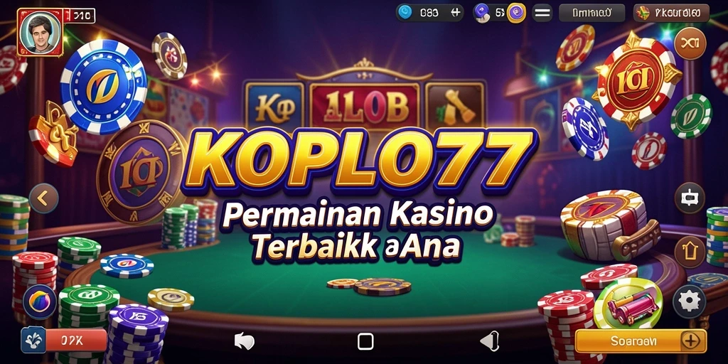 Tampilan gameplay menarik dari KOPLO77 dengan slot dan meja Kasino.