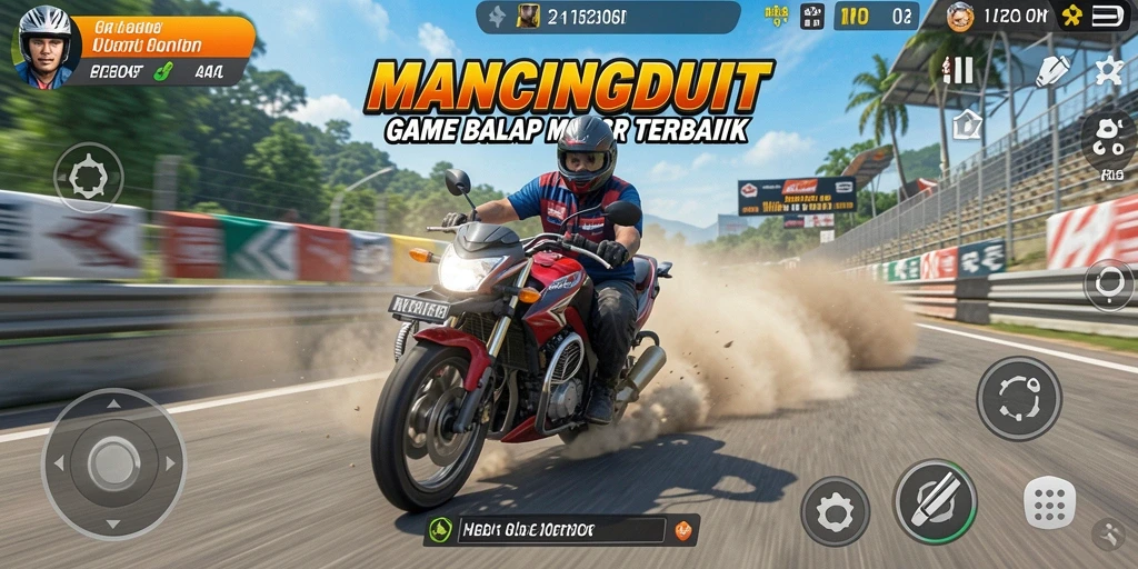 Gameplay seru MANCINGDUIT dengan kecepatan tinggi di lintasan balap.