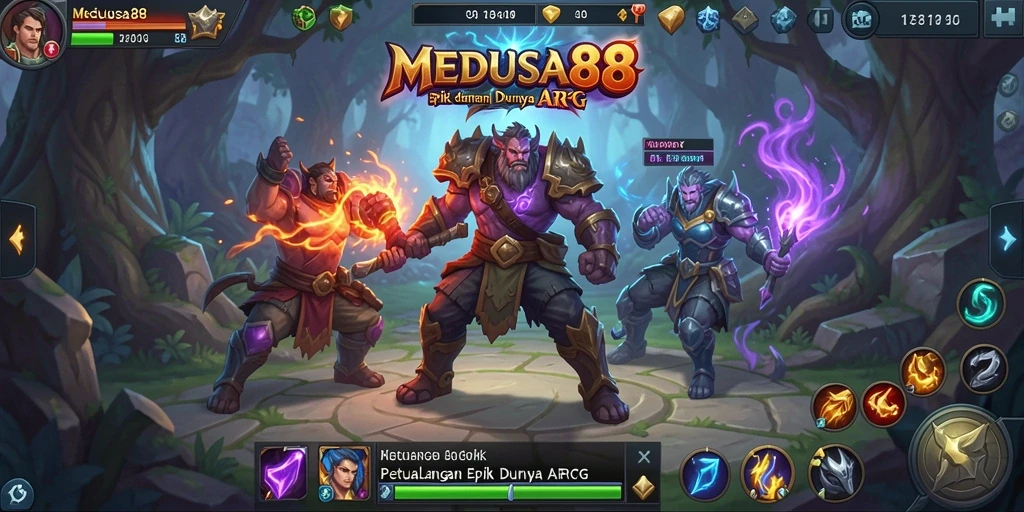 Tampilan gameplay seru dalam dunia ARPG MEDUSA88.