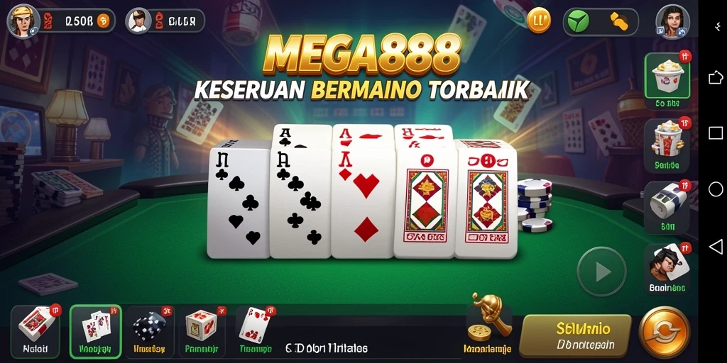 Screenshot MEGA888 menampilkan gameplay Domino yang seru dan interaktif.