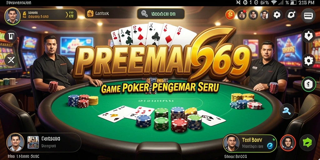 Tampilan utama gameplay Poker di PREMAN69 yang menarik dan interaktif.