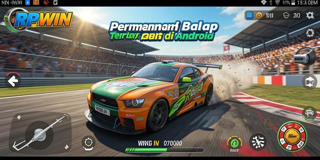 Screenshot gameplay RPWIN yang menampilkan aksi balap seru.