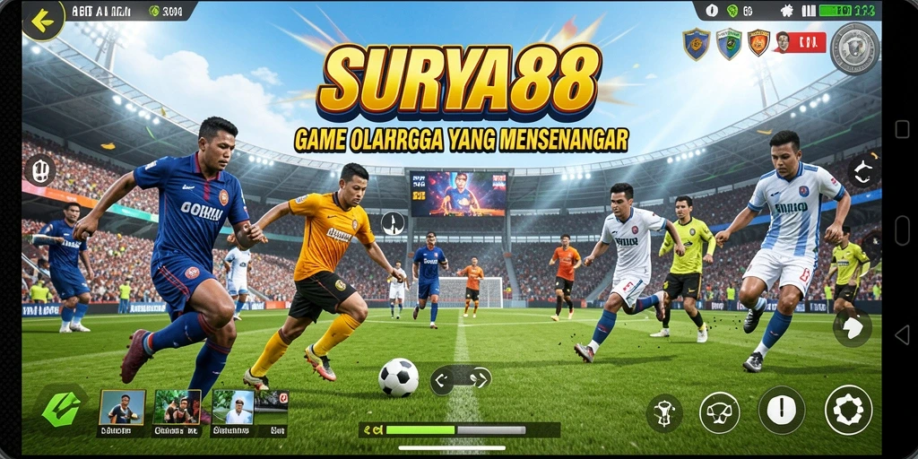 Screenshot gameplay SURYA88 menampilkan aksi seru di permainan olahraga.