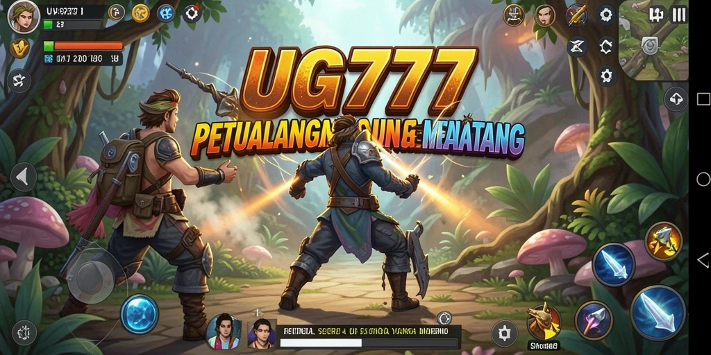 Screenshot utama UG777 menunjukkan pemain berpetualang di dunia yang menantang.