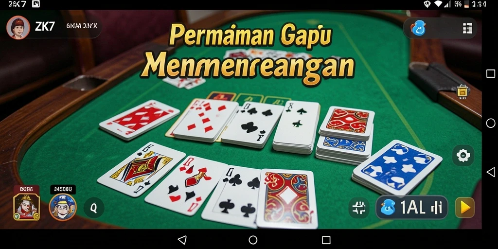 Tampilan gameplay ZK7 dengan teman di meja Gaple.