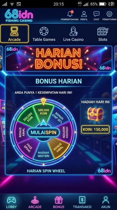 Skrinsut aplikasi 68idn dengan fitur unggulan yang menarik.